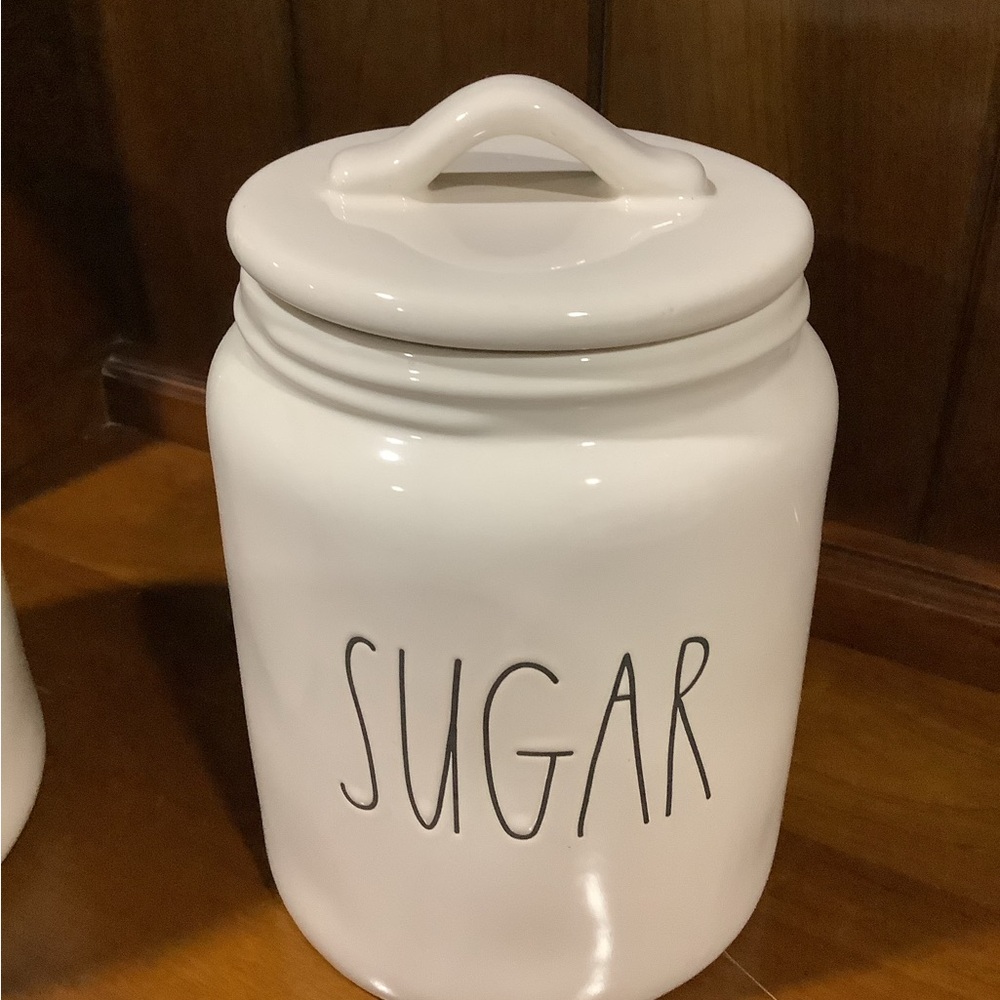 White Ceramic Sugar Canister